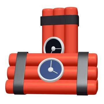 Dynamite Bomb with Countdown Clock Illustrazione stock