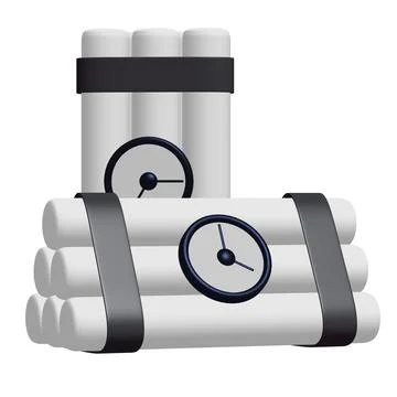 Dynamite Bomb with Countdown Clock Stock Illustration