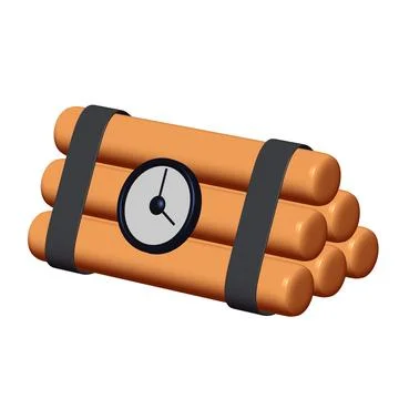 Dynamite Bomb with Countdown Clock Illustrazione stock