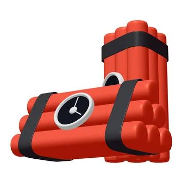 Dynamite Bomb with Countdown Clock Stock Illustration