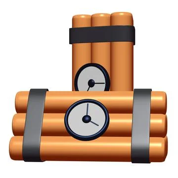 Dynamite Bomb with Countdown Clock Stock Illustration