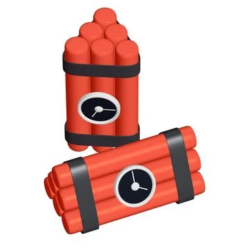 Dynamite Bomb with Countdown Clock Stock Illustration