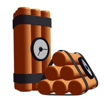 Dynamite Bomb with Countdown Clock Stock Illustration