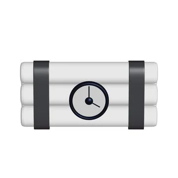 Dynamite Bomb with Countdown Clock Stock Illustration