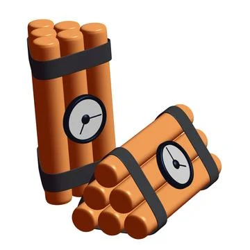 Dynamite Bomb with Countdown Clock Stock Illustration