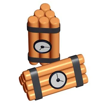 Dynamite Bomb with Countdown Clock Illustrazione stock