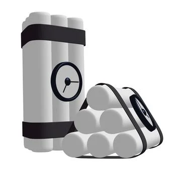 Dynamite Bomb with Countdown Clock Stock Illustration