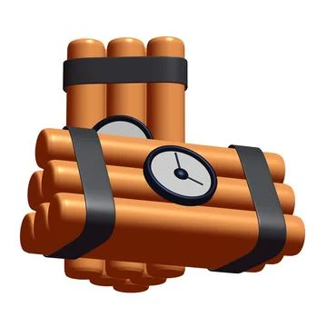 Dynamite Bomb with Countdown Clock Stock Illustration