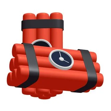 Dynamite Bomb with Countdown Clock Illustrazione stock