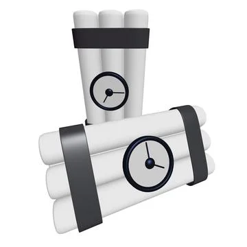 Dynamite Bomb with Countdown Clock Stock Illustration