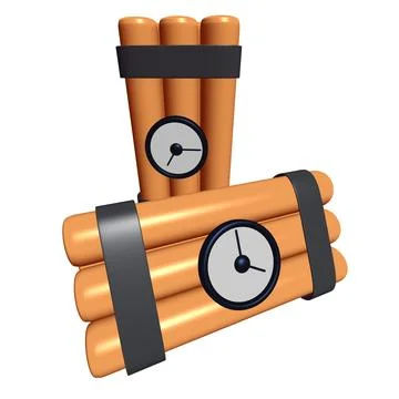 Dynamite Bomb with Countdown Clock Stock Illustration