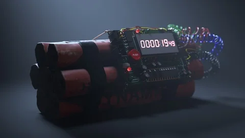 "Dynamite bomb with digital timer countdown. Zero at the end. Terrorism." Stock Footage 94582792