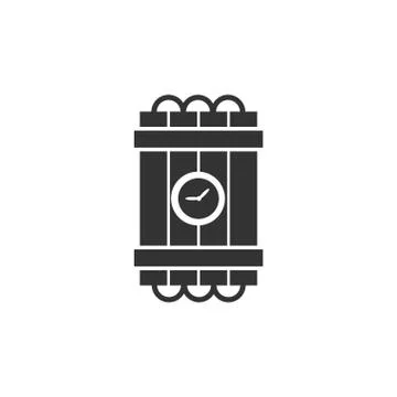 Dynamite bomb explosion violence detonate dynamite bomb icon flat Illustrazione stock