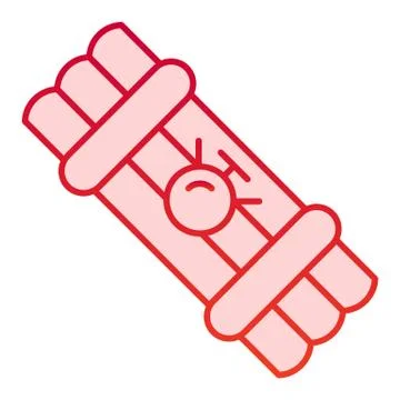 Dynamite bomb flat icon. Countdown bomb vector illustration isolated on white Illustrazione stock