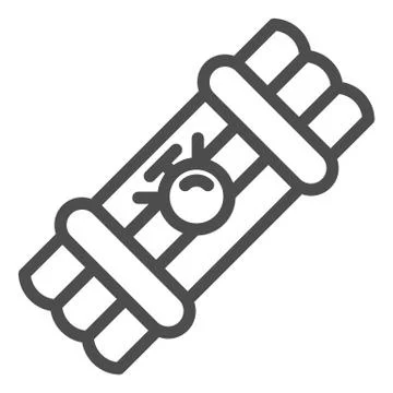 Dynamite bomb line icon. Countdown bomb vector illustration isolated on white 스톡 일러스트