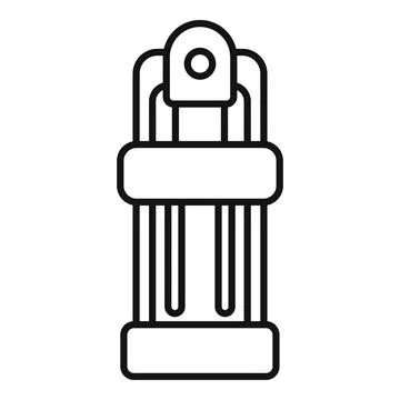 Dynamite bomb with timer and detonator icon, outline style Illustrazione stock