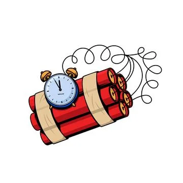 Dynamite bomb with timer. Dynamite stick. Retro pop art style. Cartoon comi.. 库存插图