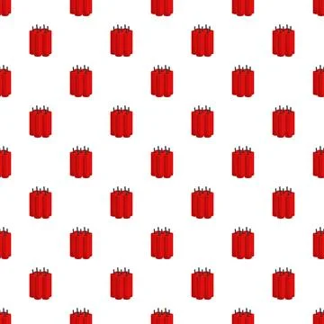 Dynamite bundle explosive red seamless pattern background Illustration