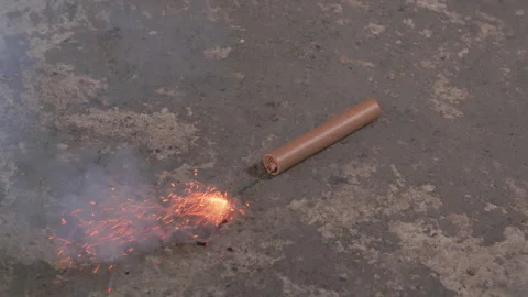 Dynamite Cartridge On Concrete Video stock 266172309
