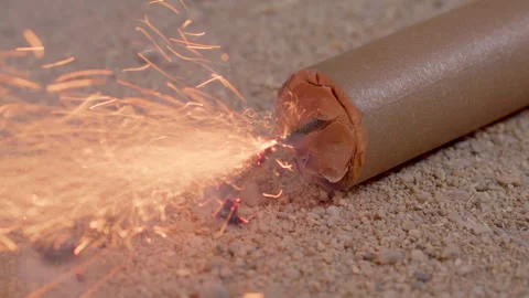 Dynamite Cartridge On Sand About To Explode Video stock 345991689
