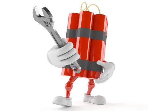 Dynamite character with adjustable wrench イラスト素材