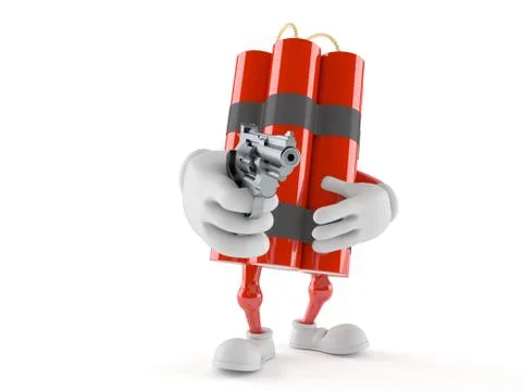 Dynamite character aiming a gun イラスト素材