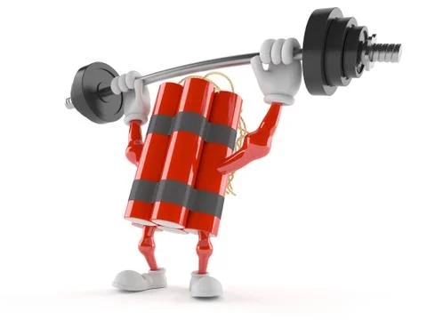 Dynamite character with barbell Stock Illustration