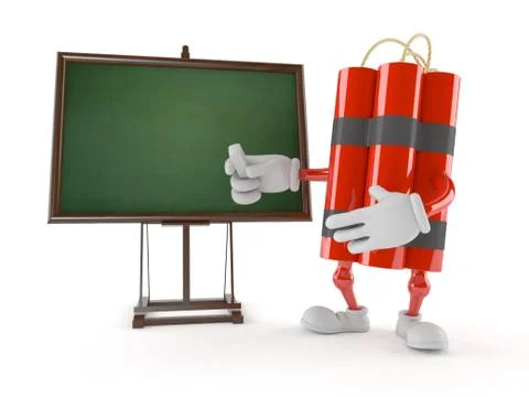 Dynamite character with blank blackboard Stock Illustration