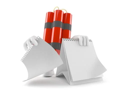 Dynamite character with blank calendar Stock Illustration