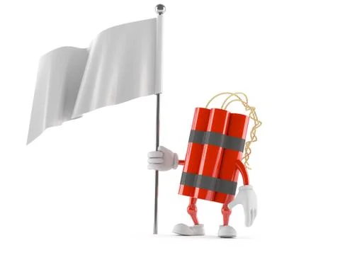 Dynamite character with blank flag Illustrazione stock