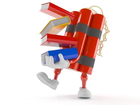 Dynamite character with books Illustrazione stock