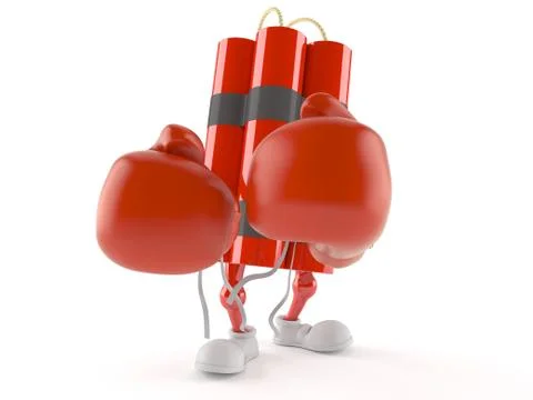Dynamite character with boxing gloves Stock Illustration