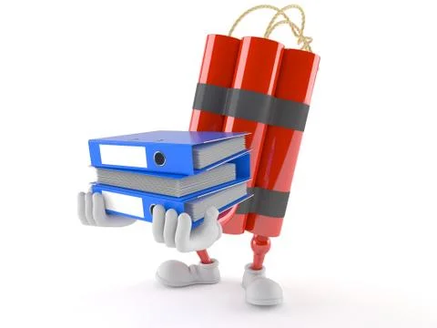 Dynamite character carrying ring binders Stock Illustration