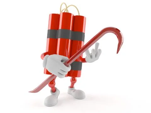 Dynamite character with crowbar Illustrazione stock