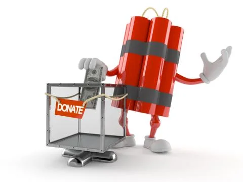 Dynamite character with donation box イラスト素材