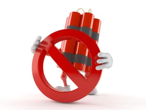 Dynamite character with forbidden symbol Illustrazione stock