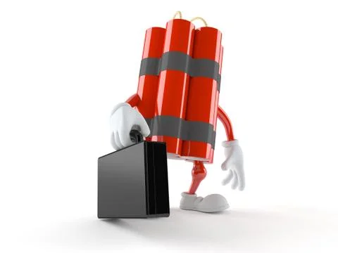 Dynamite character holding briefcase 스톡 일러스트
