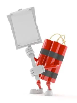 Dynamite character holding protest sign Illustrazione stock