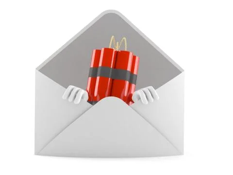 Dynamite character inside envelope 스톡 일러스트