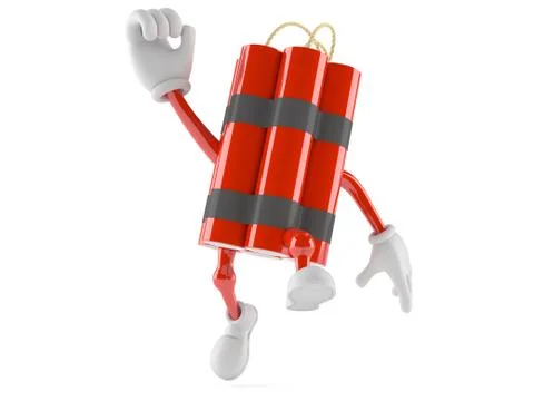 Dynamite character jumping Stock Illustration