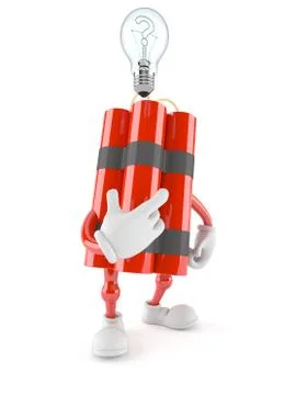 Dynamite character with Light bulb Stockillustratie