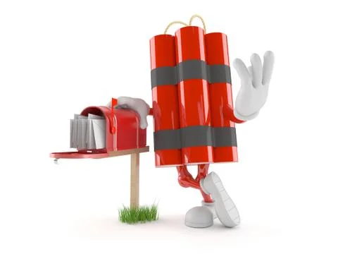 Dynamite character with mailbox Illustrazione stock