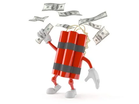 Dynamite character with money イラスト素材