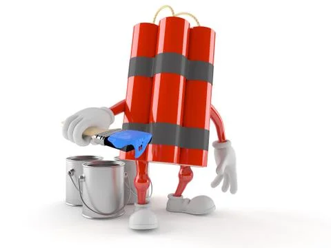 Dynamite character with paint Stock Illustration