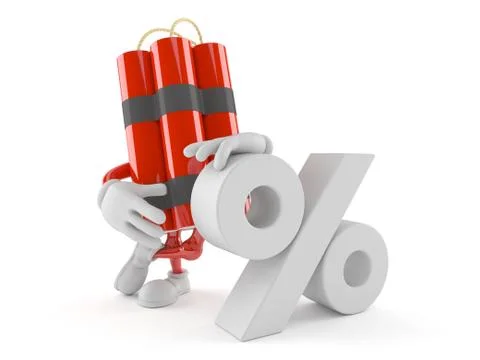 Dynamite character with percent symbol Illustrazione stock