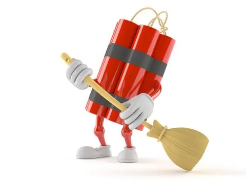 Dynamite character sweeps the floor イラスト素材