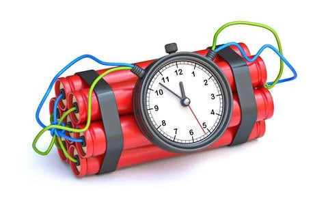 Dynamite with clock timer 3D Dynamite with clock timer 3D render illustrat... Stock Photos