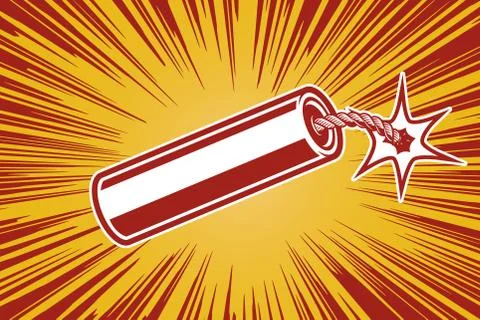 Dynamite in comic book style. Design element for poster, flyer. Illustrazione stock