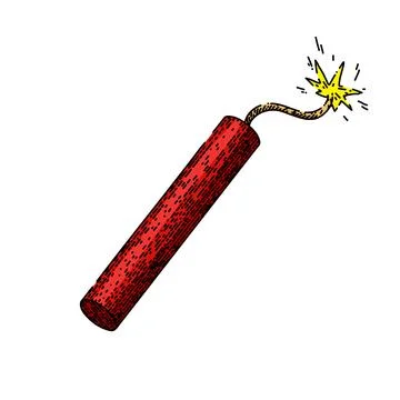 Dynamite danger tnt sketch hand drawn vector Stock Illustration