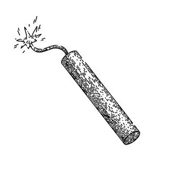 Dynamite danger tnt sketch hand drawn vector Illustrazione stock